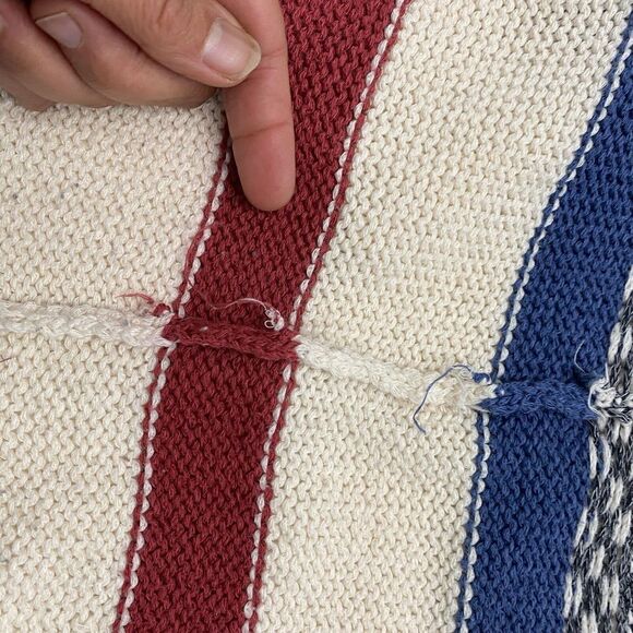 American Eagle Shawl Collar Stripe Southwest Tribal Knit Belt Cardigan Sz Small - Picture 2 of 15